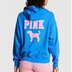 PINK Victoria's Secret Full-Zip Hoodie Limited Edition Blue Charge M